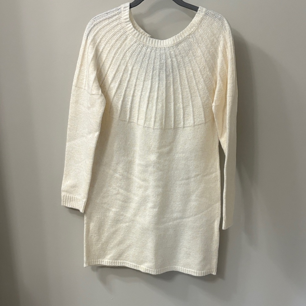 Cream Knit Sweater Dress